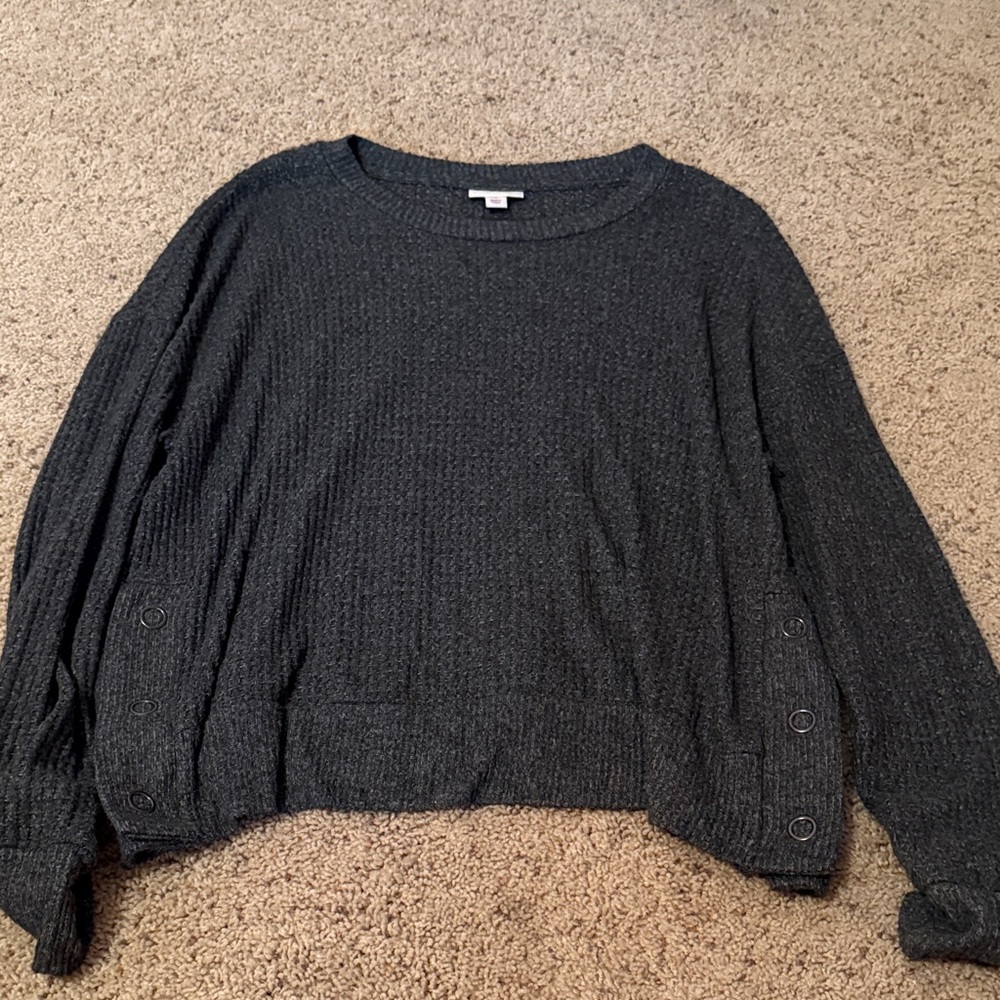 SO Women's Charcoal Crew Neck Sweater